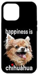 Coque pour iPhone 12 Pro Max Happiness Is Long Hair Chihuahua Chiwawa Maman Papa