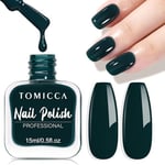 TOMICCA Nail Polish, Quick Dry Dark Green Nail Polish, Long Lasting Turquoise Green Nail Polish for DIY Salon Manicure at Home, 15ml