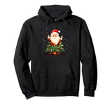 Santa Claus Meets the Christmas Tree for Holiday Magic Pullover Hoodie