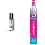 SodaStream Enso Cordless Sparkling Water Maker, Sparkling Water Machine & 1L Dishwasher Safe Bottle & Quick Connect Co2 Gas Bottle for Home Carbonated Water - Argento