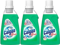 Calgon Antibacterial Washing Machine Cleaner & Water Softener Gel, 750ml, Pack of 3, Kills 99.9 percent of Bacteria in Your Washing Machine, Limescale and Rust Remover, Deep Clean, 45 Washes