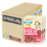 Good Boy - Succulent Pigs in Blankets - Dog Treats - Made With 100% Natural Meat - 80 Grams - Loved By Dogs All Year Round - Case of 10