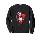 Funny Valentines Gnome Dad Graphic With Red Heart Lollipops Sweatshirt