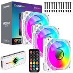 GameMax 3 Pack 120mm Infinity PC Cooling Fans Set ARGB LED and White Control Hub