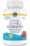 Nordic Naturals - Vitamin D3+K2 Gummies, Pomegranate - 60 gummies