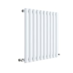 Hudson Reed Revive Single Horizontal Radiator 600mm H x 586mm W High Gloss White