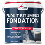 Arcane Industries - Enduit pour Fondations Murs enterrés bitumeux noir hydrofuge parpaing béton brique bois arcafondation - 5 kg Noir