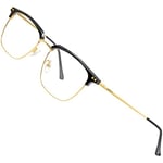 ATTCL Lunette Anti Lumière Bleue,Lunettes d'Ordinateur,Lunette Rectangulaire Gaming pour Hommes/Femmes BL8001 Black+gold