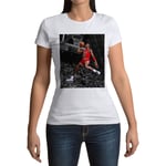 T-Shirt Femme Col Rond Michael Jordan Gros Dunk Chicago Bulls Basketball Goat