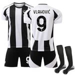 Juventus FC 2024-2025 Hemmafotbollströjor för barn Nr 9 Vlahović 26