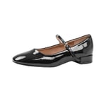 Where´s That From Womens/Ladies Minsk Patent Faux Leather Buckle Detail Wide Low Heel Ballet Shoes - 8 UK Wide