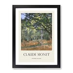 The Bodmer Oak Tree By Claude Monet Exhibition Museum Painting Framed Wall Art Print, Ready to Hang Picture for Living Room Bedroom Home Office Décor, Black A4 (34 x 25 cm)