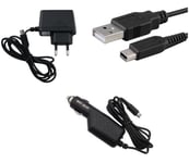 Chargeur Secteur + Allume Cigare + Usb Pour Nintendo Dsi - Dsi Xl - 2ds - 3ds - 3ds Xl - New 3ds - New 2ds Xl - 1 Mètre