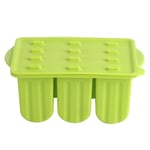 (Green)12-Grids Food Grade Silicone Ice Cream Mold Maker Making Tool With Cov UK