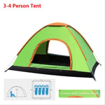 BAJIE tent Automatic Pop Up Hiking Camping Tent 1 2 3 4 Person Multiple Models Outdoor Family Easy Open Camp Tents Ultralight Instant Shade Green 3-4 Man