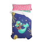 Duvet cover set HappyFriday Mr Fox Happy mermaid Multicolour Single 2 Pieces