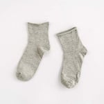 5 Pairs/pack Ladies Cotton Lovely Candy Color Socks Casual Girl's Short Piles Heap Socks Loose Hose Sox light grey