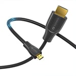 Sonero® Câble Premium High Speed Micro HDMI vers HDMI 4K, fiche Micro HDMI D vers fiche HDMI A, contacts plaqués ou, double blindage, 0,50 m