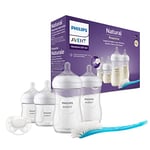 Philips Avent Kit biberons pour nouveau-né – 4 biberons Réponse Naturelle, sucette ultra-douce et goupillon pour les bébés âgés de 0 à 12 mois (modèle SCD838/11)