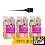 L'Oreal Casting Creme Gloss 1021 Lumière Perle Blonde Cheveux Couleur 3-pack