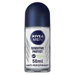 NIVEA MEN Sensitive Protect Antiperspirant Deodorant Pack of 6 (6 x 50 ml) Mens