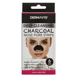 6 x Derma V10 6 Deep Cleansing Charcoal Nose Pore Strips