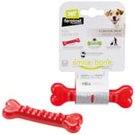 Ferplast Jouet Chien, Distributeur Croquettes ou Friandises, en Caoutchouc Naturel Durable à Mâcher, Arôme de Poulet, Rebondissant, Lancer et rapporter, Crazy Bell Jouets pour Petit Chien, Orange