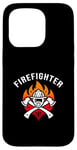 Coque pour iPhone 15 Pro Casque de pompier - Hache - Flamme - Appréciation Hero