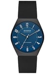 Skagen Grenen Montre pour Homme, Mouvehommet à Énergie Solaire, Bracelet en Acier Inoxydable Ou en Cuir, Noir et bleu