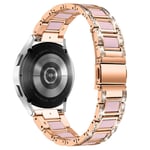 Samsung Galaxy Watch 4 40mm Armband i metall med fina stenar, Rosegold Rose