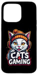 iPhone 15 Pro Max White Cat with Headset Design Case