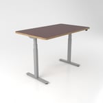 Korkeussäädettävä Kirjoituspöytä Premium Plus - Linoleum, 120x70 cm Hopea Burgundy 4154