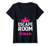 Womens Escape Room - Escape Room Queen V-Neck T-Shirt