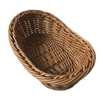 Abimy Oval Curved Rattan Wicker Woven Serving Baskets for Bread Fruit Vegetables Restaurant Serving Tabletop Display Baskets