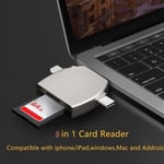 Type C 5 in 1 Otg Adapter IOS SD Card Reader  for Phone/Laptop/SD/TF Card