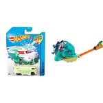 Hot Wheels Véhicule Color Shifters Petite Voiture Miniature changeant de Couleur dans l'eau + City Attaque du Requin, Coffret de Jeu pour Petites Voitures avec Circuit et Pistes, Emballage fermé