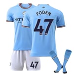 Ny Manchester City tröja 2022-2023 Fotbollströja Kits Barn Herr Mci Jersey FODEN 47 Kids 22(120-130)