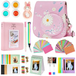 Cpano Mini 11 Camera Accessories Bundles Compatible with Instax Mini 11 with Camera Case/Book Album/Selfie Len/Wall Hanging Frames/Stickers/Pen(13 in 1)(Pink Daisy)