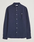 KnowledgeCotton Apparel Regular Linen Shirt Total Eclipse