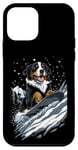 Coque pour iPhone 12 mini Animaux en snowboard- Bouvier bernois sur un snowboard