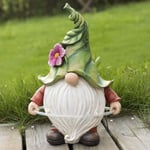 Mezheng - Statue de nain en résine de jardin Figurine de gnome en forme mignonne Figurine étanche de jardin extérieur avec lumières led à énergie