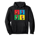 Colorful Cool Chicken Art, Crazy Chicken Rooster Family Pullover Hoodie