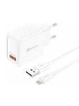 Foneng EU54 USB-A 3A mains charger (White) + USB-A to Lightning cable