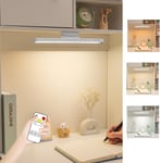 Eclairage Led Cuisine Sous Meuble Avec Télécommande, Lampe Sous Meuble Cuisine Rechargeable Par Usb, Lampe D'Armoire Tactile À Intensité Variable (White Black Frame)