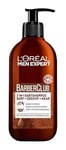 L'Oréal Men Expert Shampooing à barbe 3 en 1 XXL pour homme, savon à barbe pour barbe, visage et cheveux, soin de la barbe contre les pellicules avec huile essentielle de bois de cèdre, Barber Club,