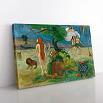 Big Box Art Paradise Lost by Paul Gauguin Canvas Wall Art Print Ready to Hang Picture, 76 x 50 cm (30 x 20 Inch), Green, Teal, Green