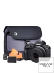 Canon EOS R100 APS-C Camera Kit inc RF-S 18-45mm Lens, 32GB SD Card+Battery+Case