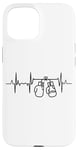 Coque pour iPhone 15 Tenue d'entraînement de boxe Boxer Heartbeat Heartline ECG