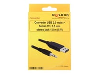 Delock Converter USB 2.0 > Serial-TTL 3.5 mm stereo jack (5 V) - Adaptateur série - USB 2.0 - série - noir