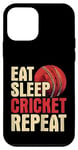 iPhone 12 mini Eat Sleep Cricket Repeat | Cricketer Bat Ball Game Bowler Case